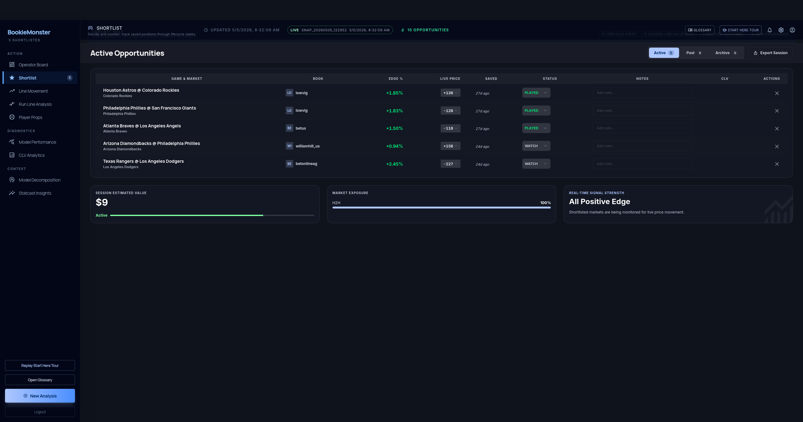 BookieMonster platform screenshot